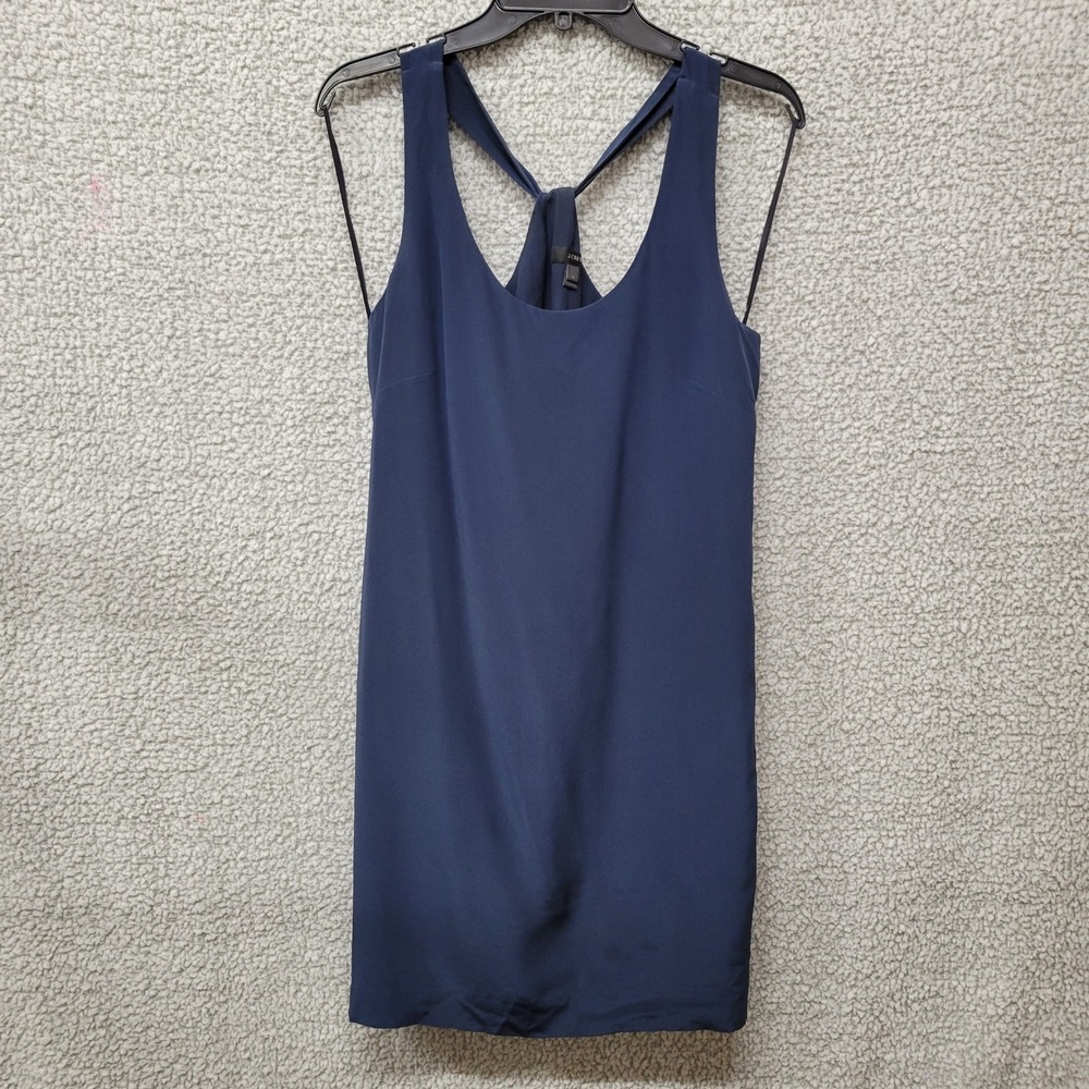 J.Crew Navy Blue 100% Silk Racerback Twist Mini Dress A7548 Womens 4